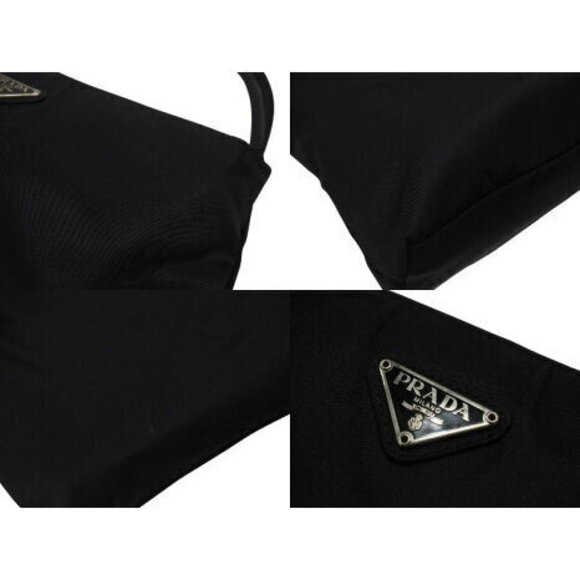 Prada nylon handbag one shoulder bag triangle logo black - Picture 8 of 8